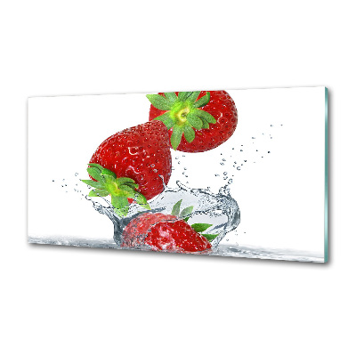 Kitchen splashback Falling strawberries