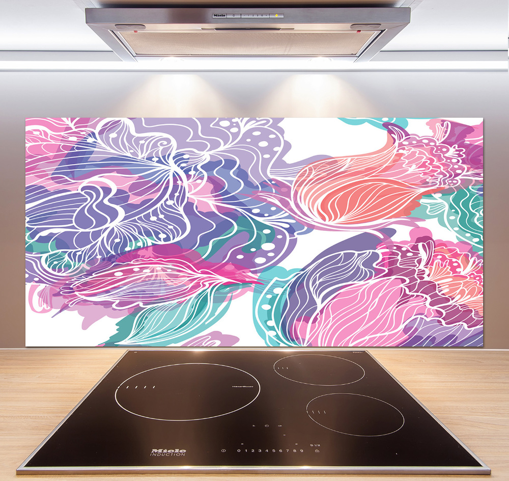 Kitchen splashback Magic Flowers