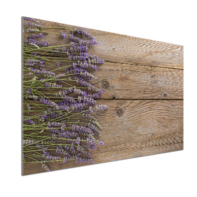 Cooker splashback Lavender on wood