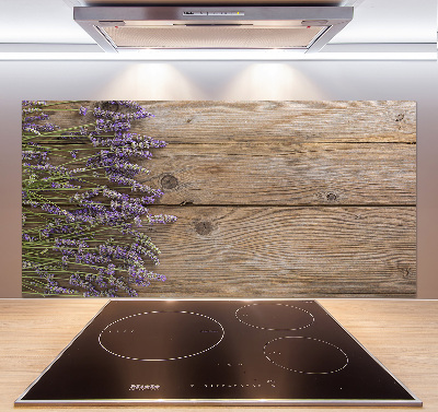 Cooker splashback Lavender on wood