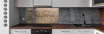 Cooker splashback Lavender on wood