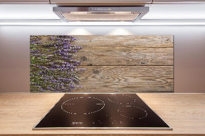 Cooker splashback Lavender on wood