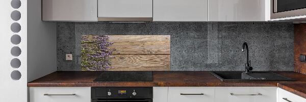 Cooker splashback Lavender on wood