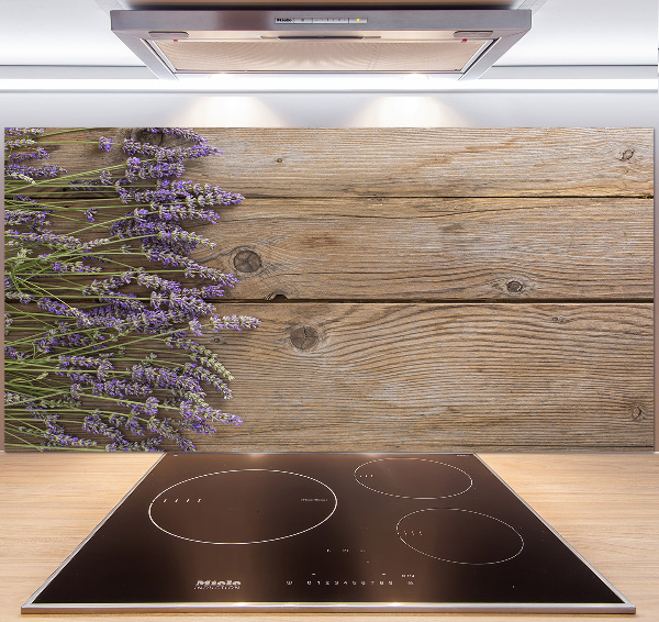 Cooker splashback Lavender on wood