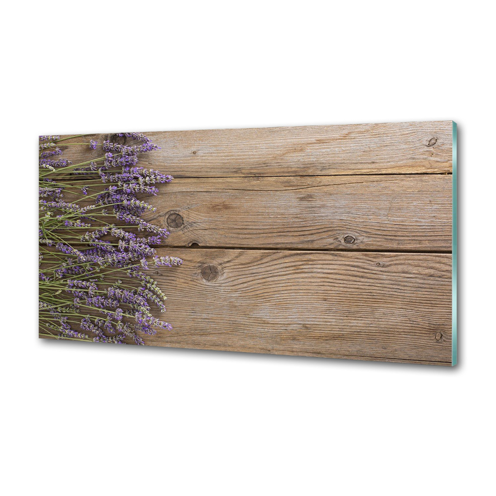 Cooker splashback Lavender on wood