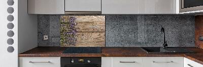 Cooker splashback Lavender on wood