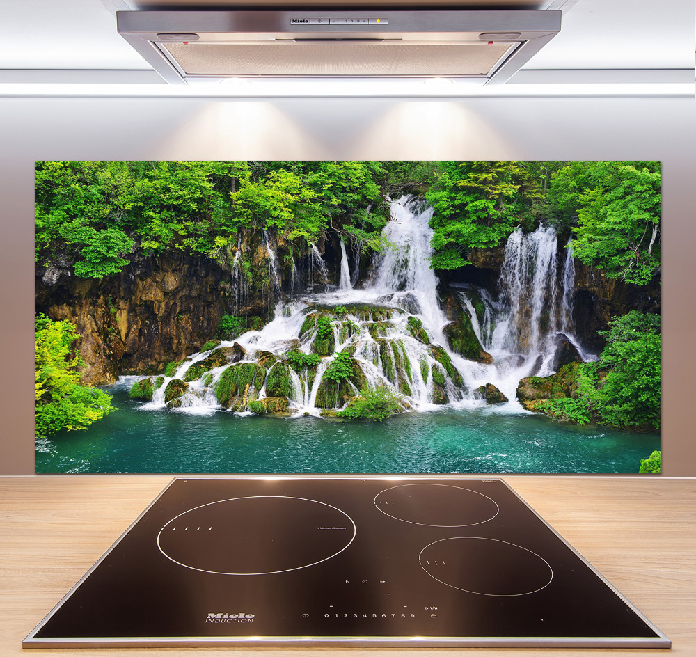 Cooker splashback Waterfall in the mountains