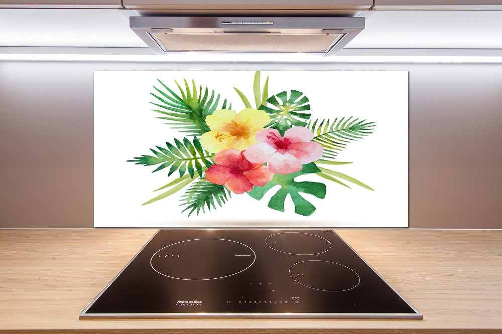 Cooker splashback Hawaiian flowers