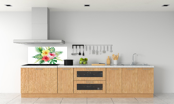 Cooker splashback Hawaiian flowers