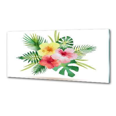 Cooker splashback Hawaiian flowers