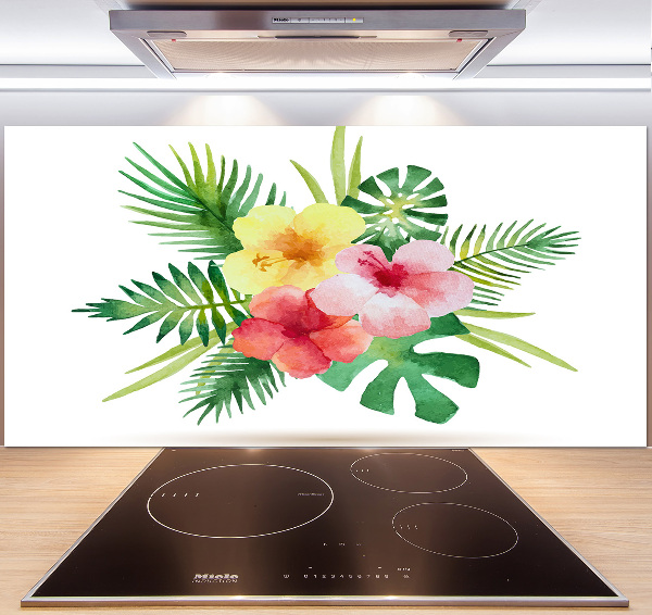 Cooker splashback Hawaiian flowers