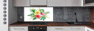 Cooker splashback Hawaiian flowers