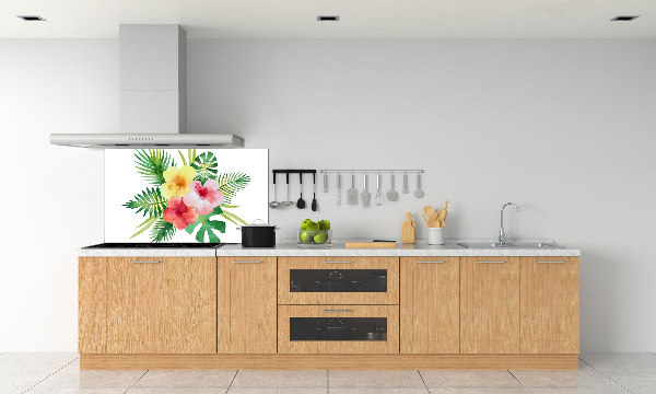 Cooker splashback Hawaiian flowers