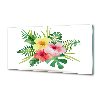 Cooker splashback Hawaiian flowers