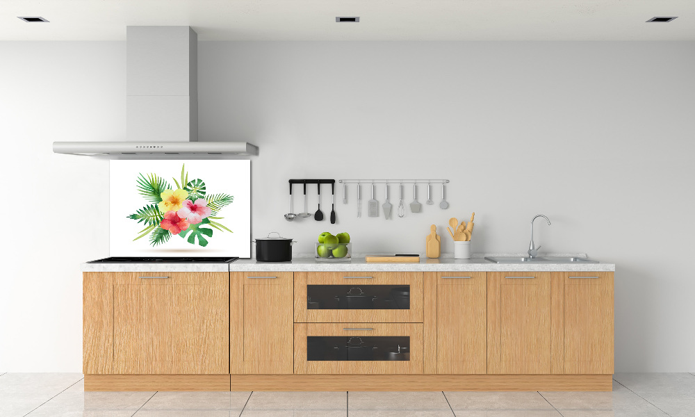 Cooker splashback Hawaiian flowers