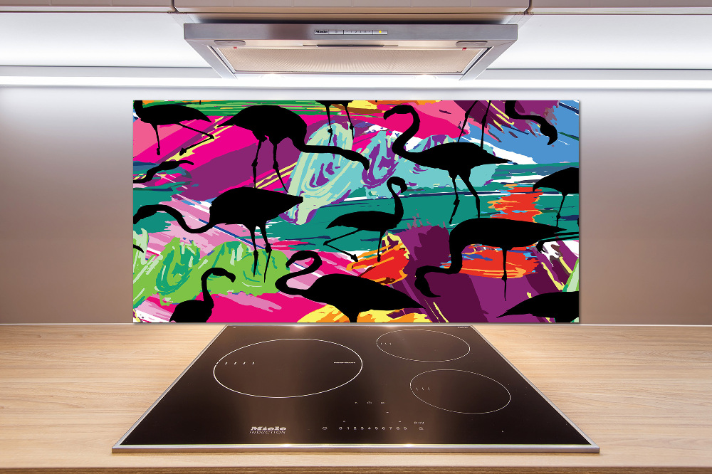 Kitchen splashback Flamingos