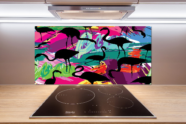 Kitchen splashback Flamingos