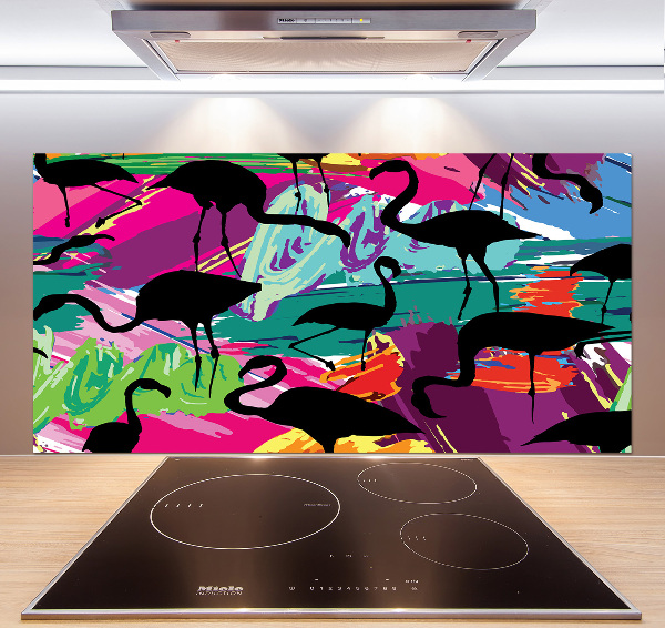 Kitchen splashback Flamingos