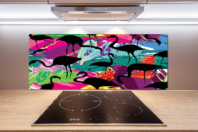 Kitchen splashback Flamingos