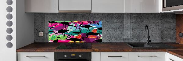 Kitchen splashback Flamingos