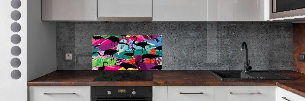 Kitchen splashback Flamingos