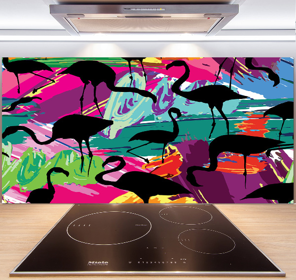 Kitchen splashback Flamingos