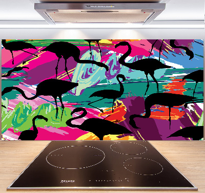 Kitchen splashback Flamingos