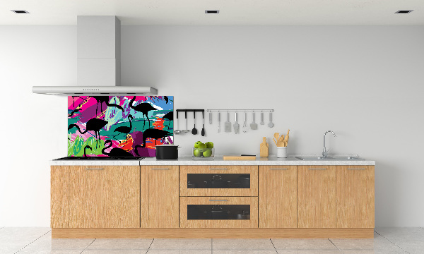 Kitchen splashback Flamingos