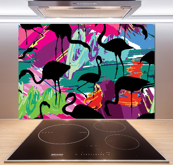 Kitchen splashback Flamingos