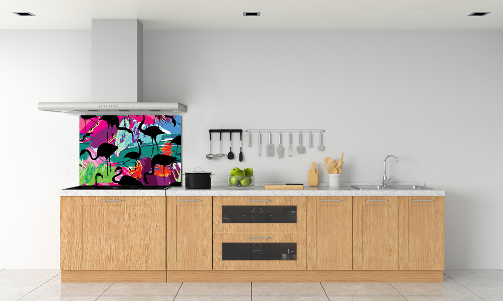 Kitchen splashback Flamingos