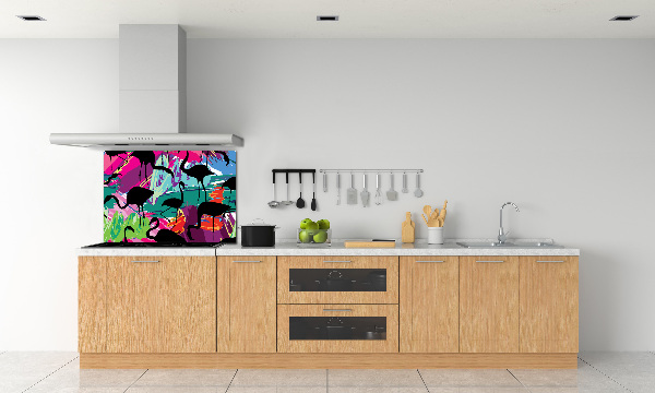 Kitchen splashback Flamingos