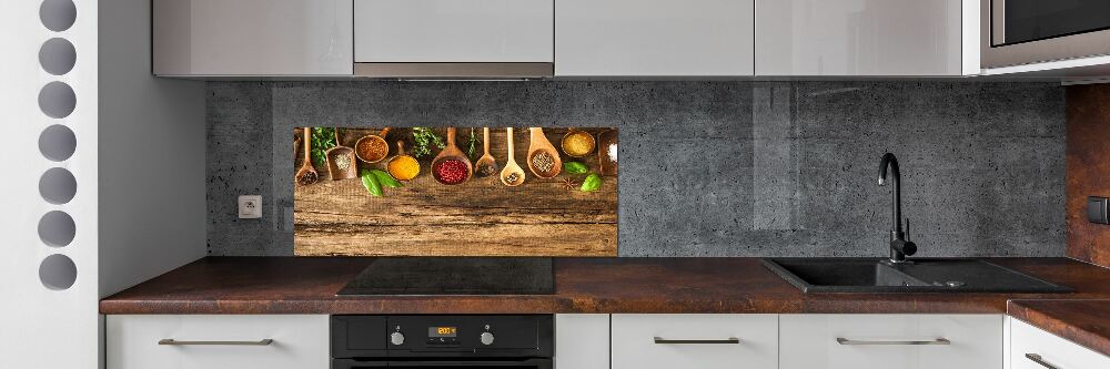 Kitchen splashback Wood spices