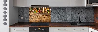 Kitchen splashback Wood spices