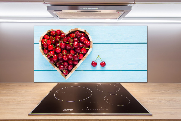 Glass splashback Cherry heart