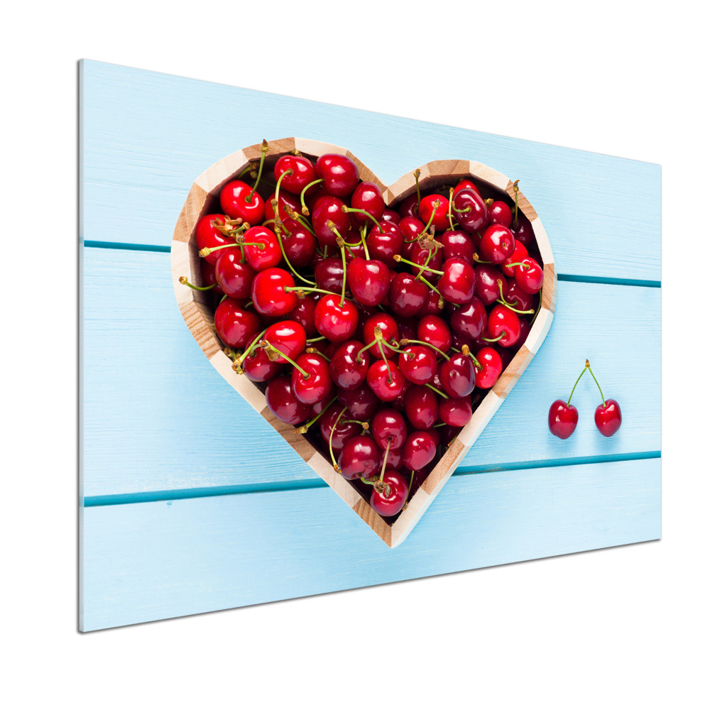 Glass splashback Cherry heart