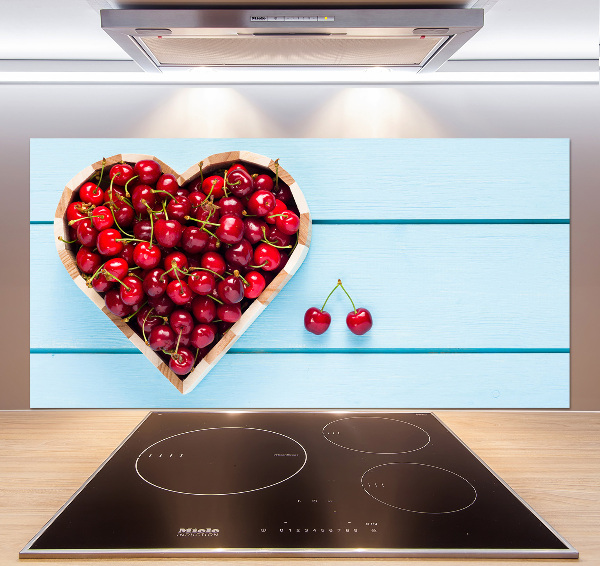 Glass splashback Cherry heart