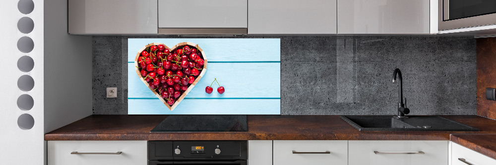 Glass splashback Cherry heart