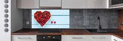 Glass splashback Cherry heart