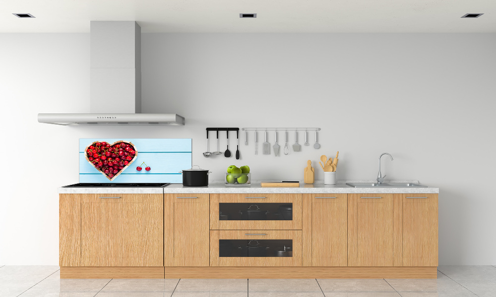 Glass splashback Cherry heart