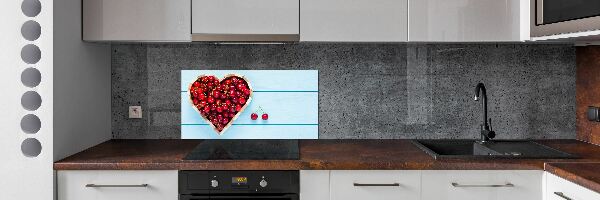 Glass splashback Cherry heart