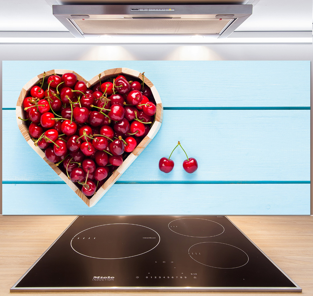 Glass splashback Cherry heart