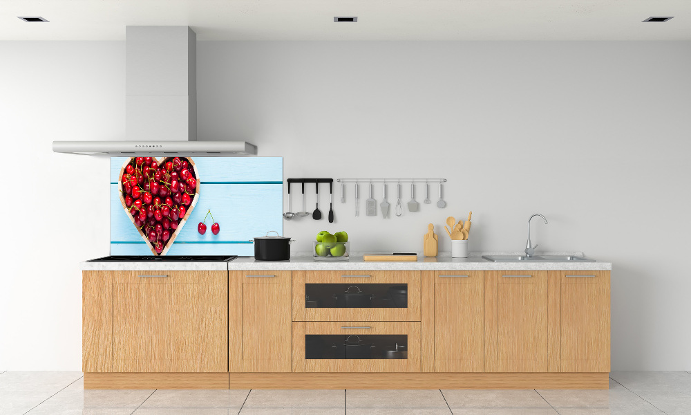 Glass splashback Cherry heart