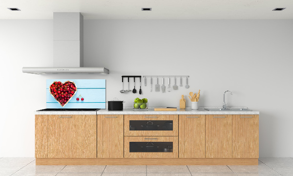 Glass splashback Cherry heart