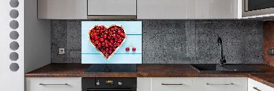 Glass splashback Cherry heart