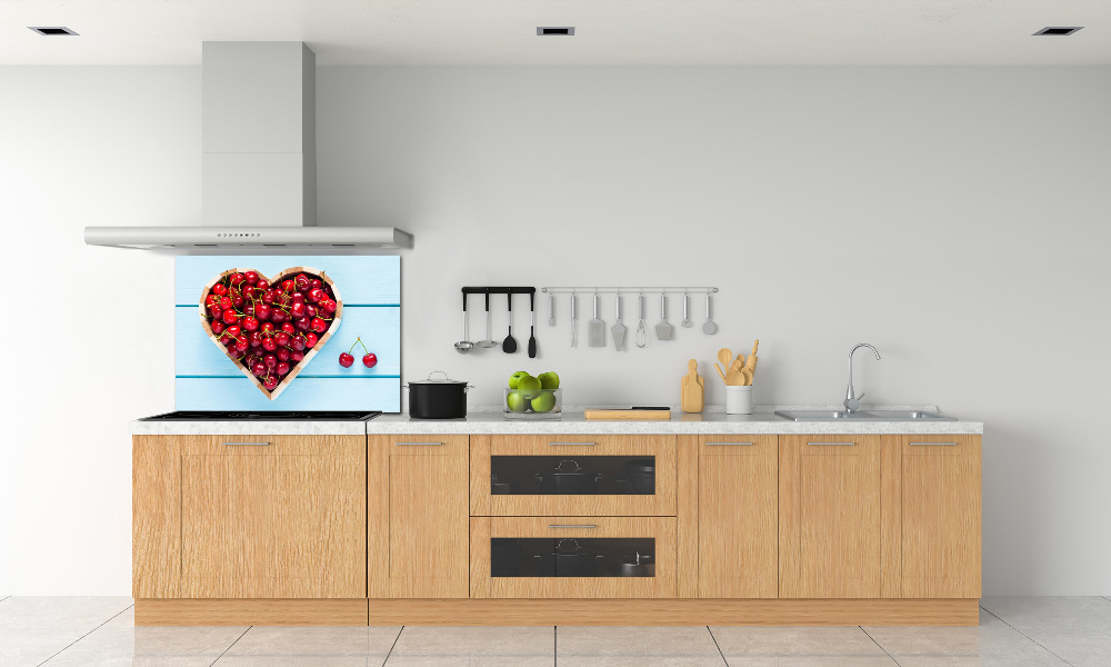 Glass splashback Cherry heart