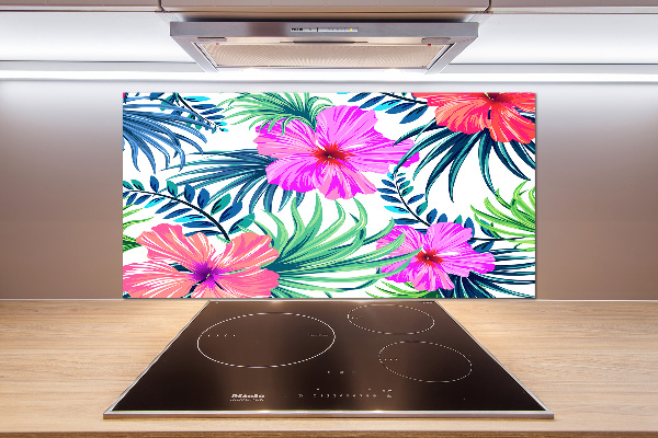 Kitchen splashback Hawaiian flowers