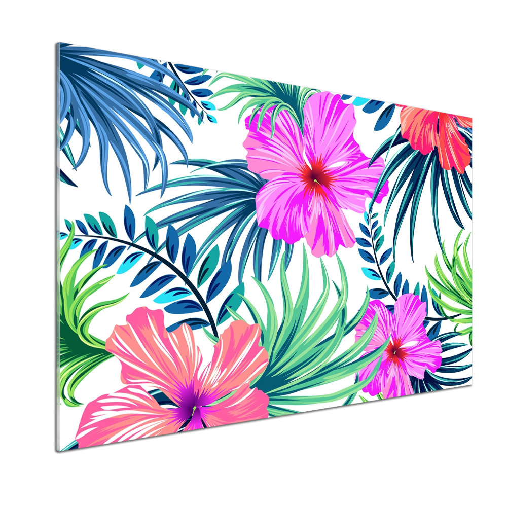 Kitchen splashback Hawaiian flowers