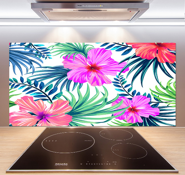 Kitchen splashback Hawaiian flowers