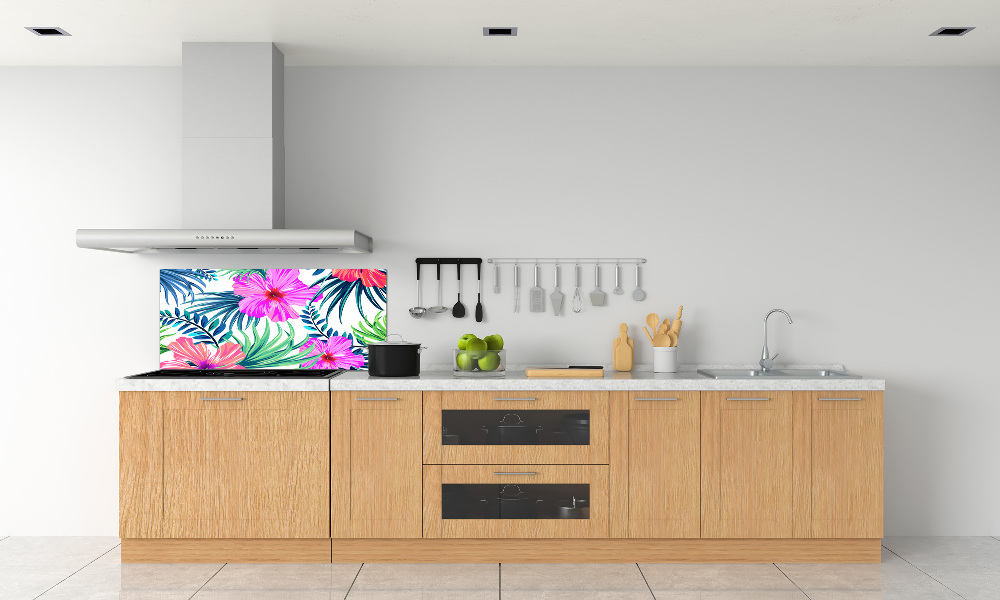 Kitchen splashback Hawaiian flowers