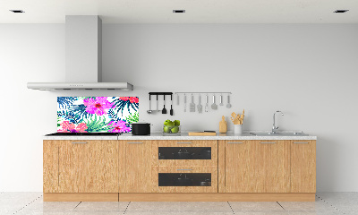 Kitchen splashback Hawaiian flowers